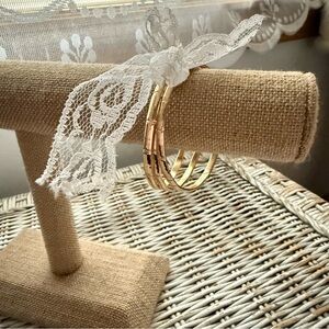 Gold Thin Bangle Bracelet Set